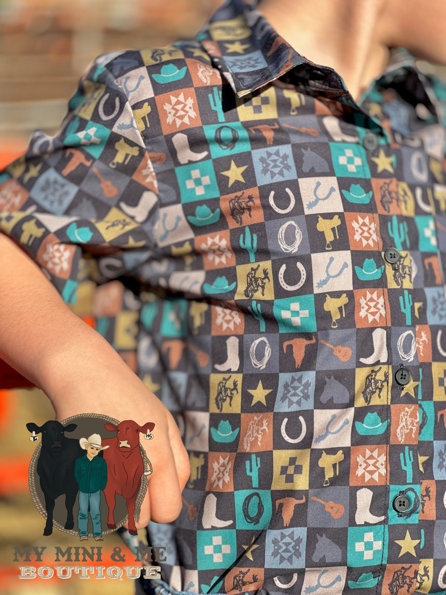 Check Yer Cowboy Button Up