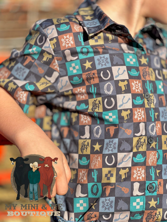 Check Yer Cowboy Button Up