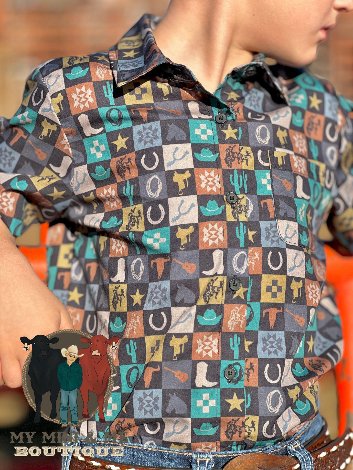 Check Yer Cowboy Button Up