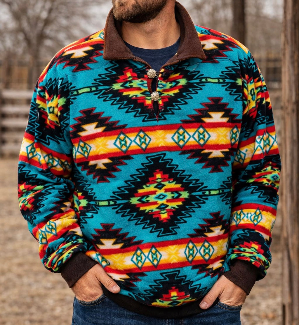 Electric Aztec Pullover