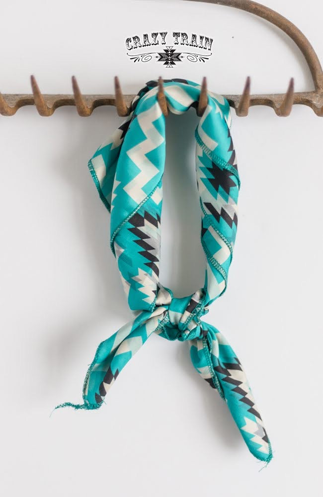 Turquoise Aztec Kids Wild Rag