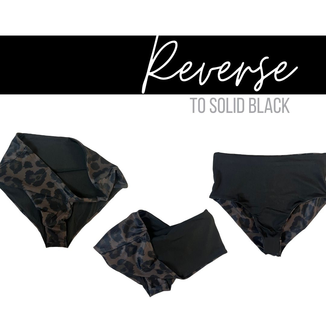Leopard Reversible Swim Bottoms
