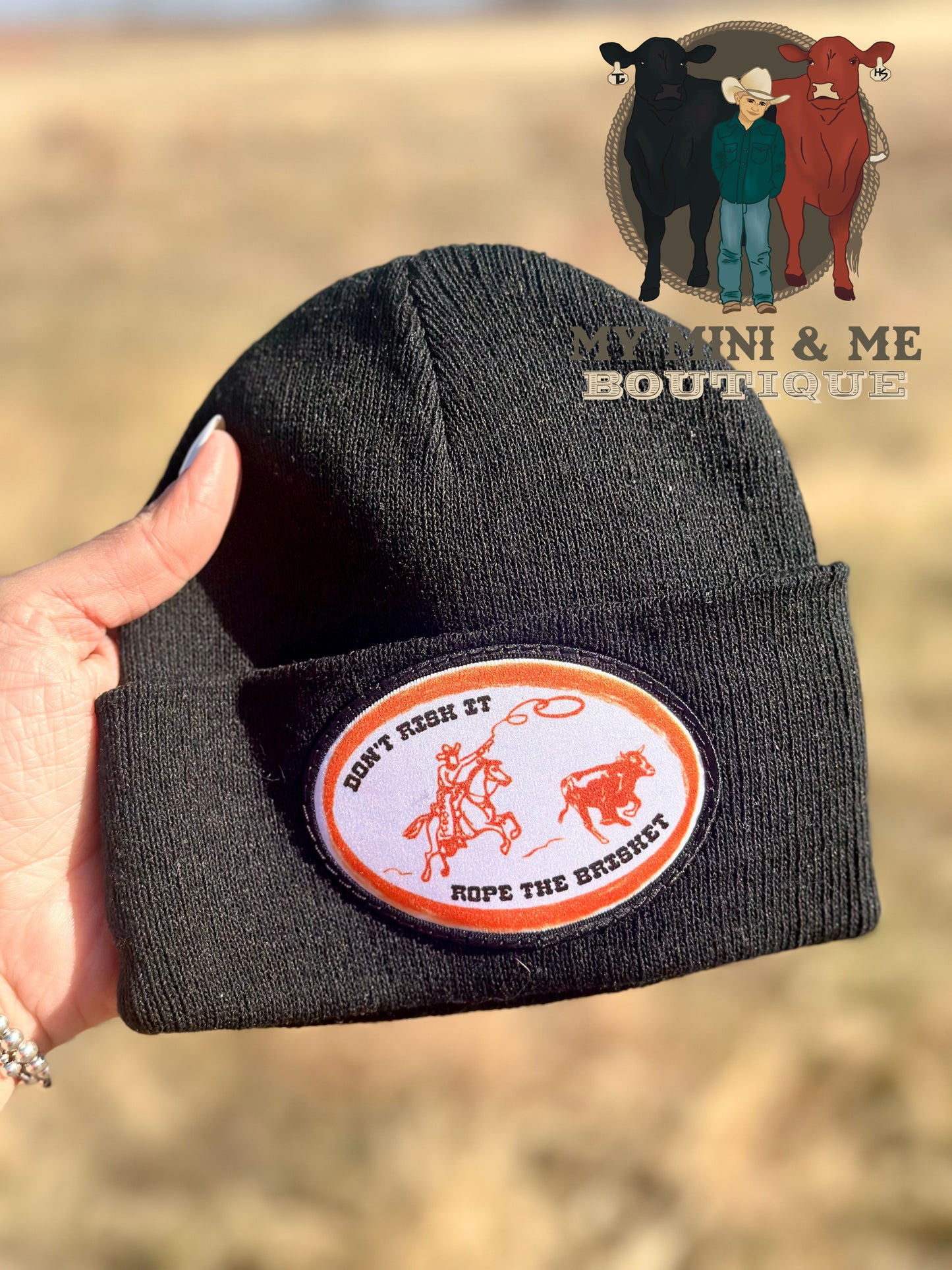 Don't Risk It Rope The Brisket Patch Beanie