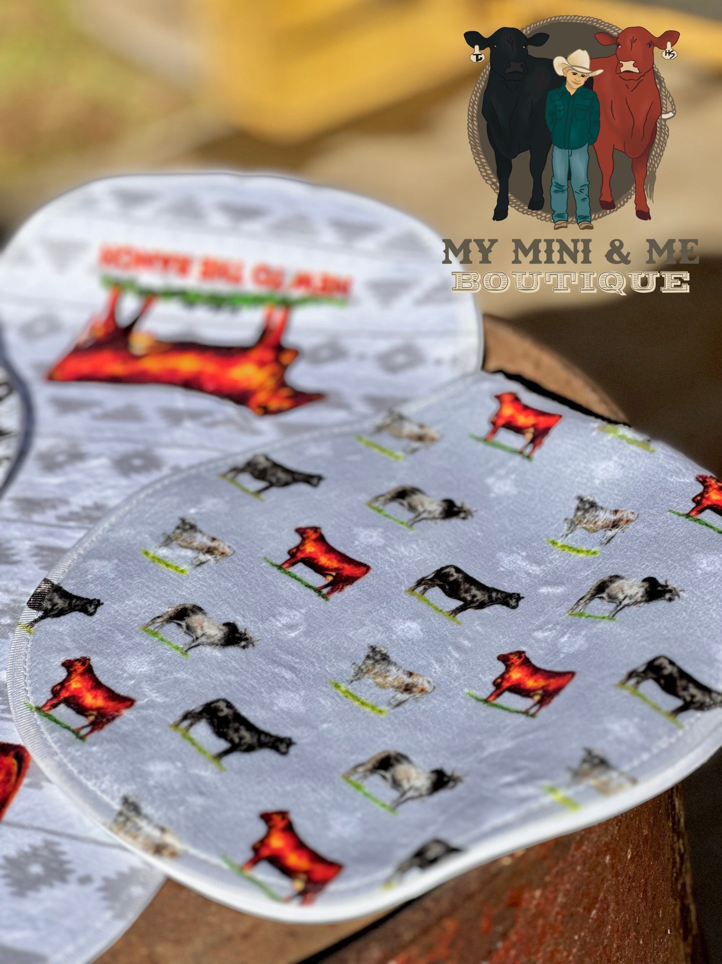 New To The Ranch Burp Rag Set