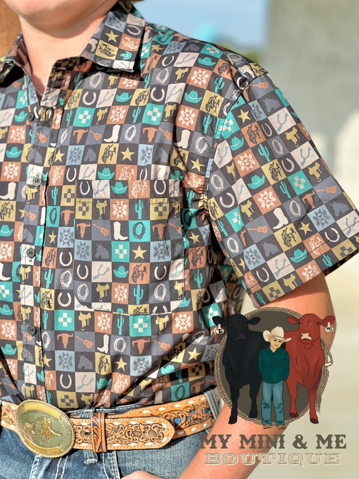 Check Yer Cowboy Button Up