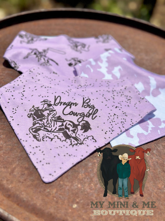 Dream Big Cowgirl Drool Bib Set