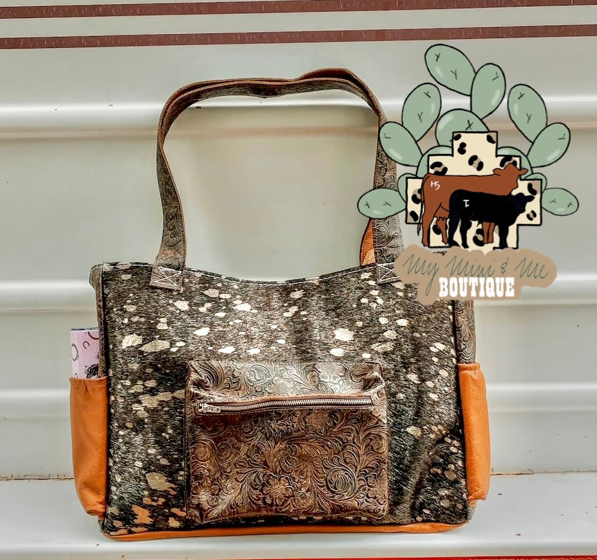 Cowhide Diaper Bag