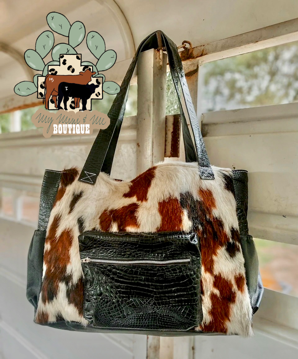 Cowhide Diaper Bag