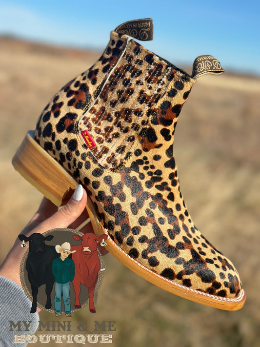 Leopard Genuine Cowhide & Leather Booties