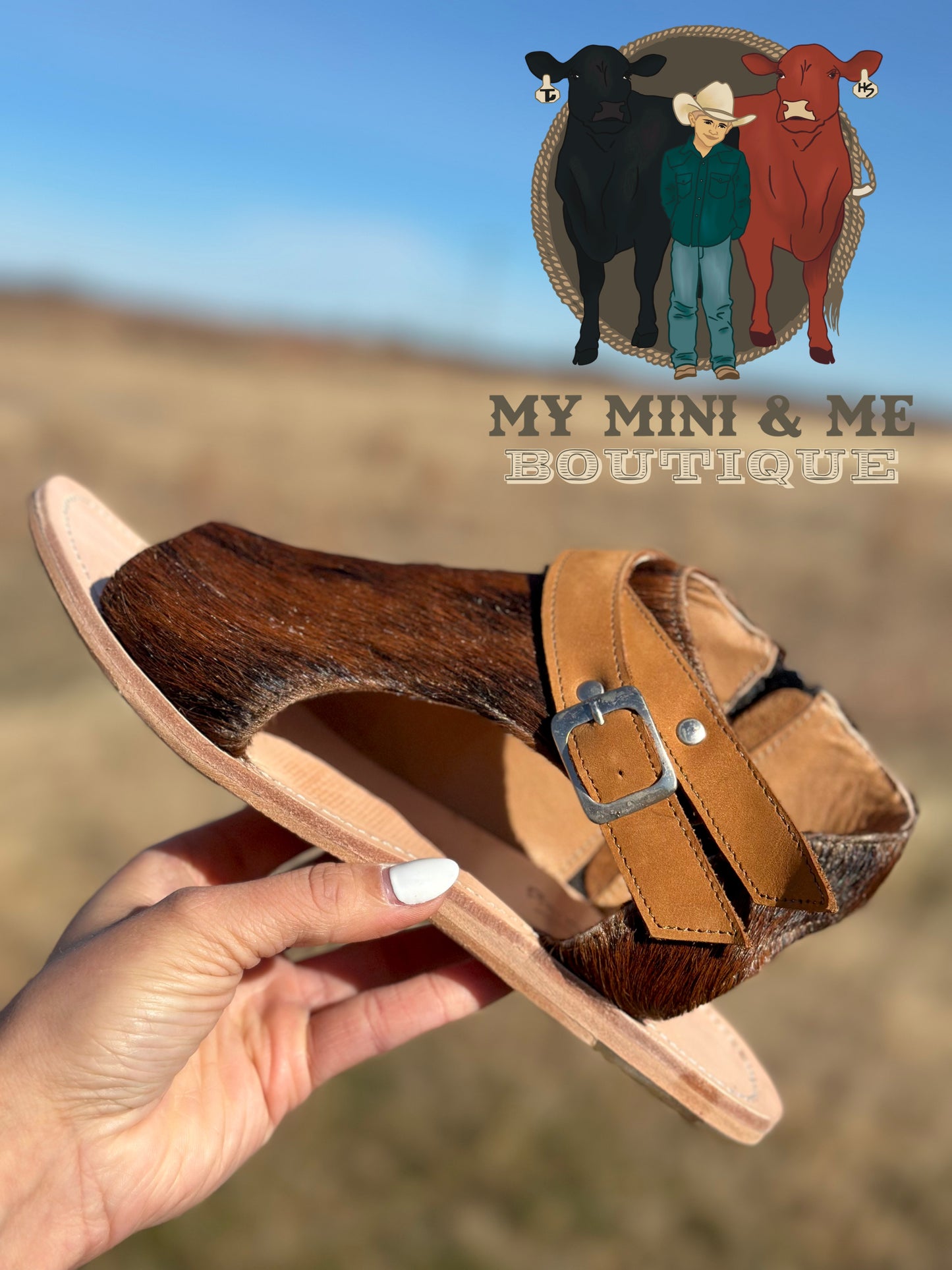Amber Cowhide Sandle Brindle