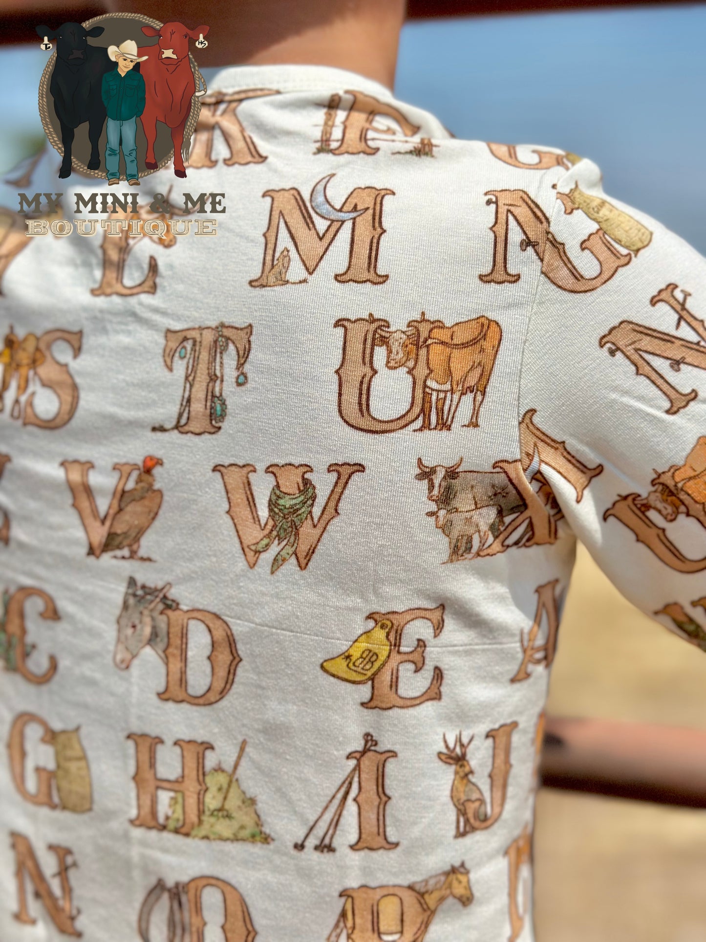 Western Alphabet Short Sleeve Pajamas