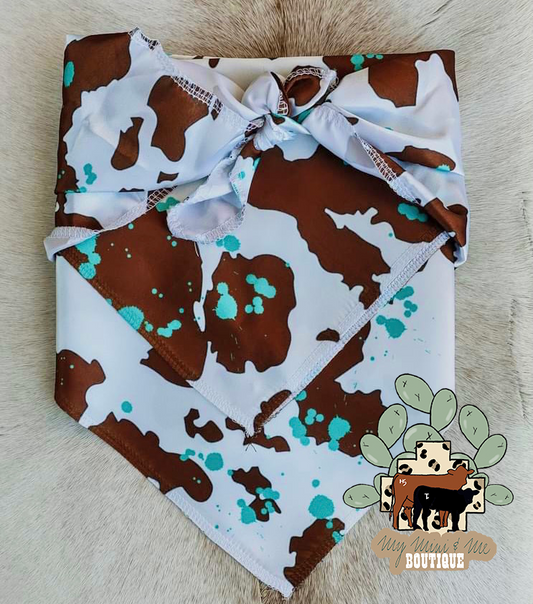 Acid Wash Cow Print Kids Wild Rag