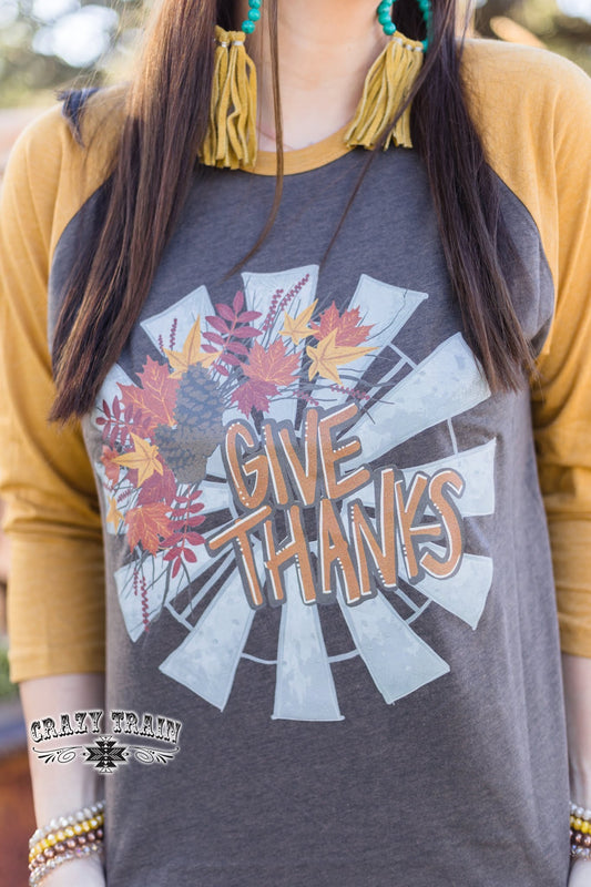 Give Thanks Baseball Tee