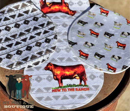 New To The Ranch Burp Rag Set