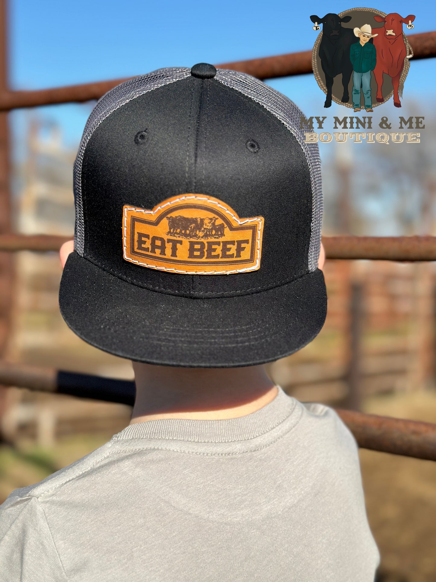 Eat Beef Leather Patch Cap