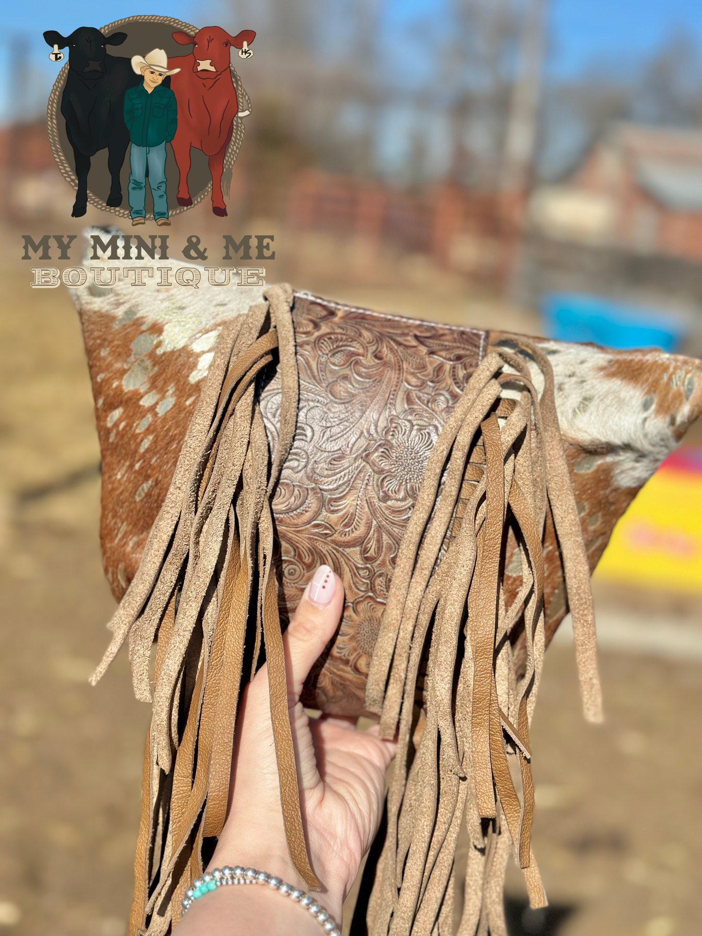 Cowhide & Fringe Make Up Bag