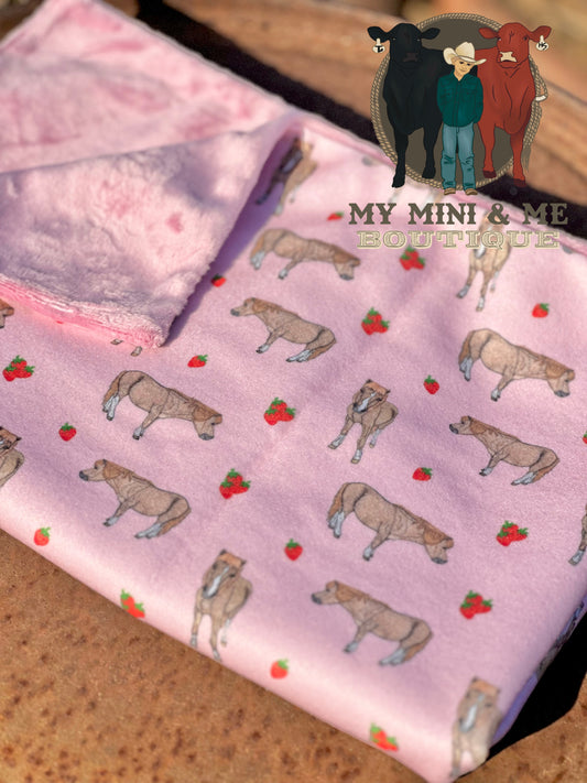 Strawberry Shortcake Plush Baby Blanket
