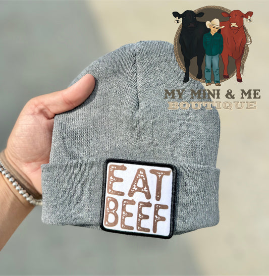 Eat Beef Patch Beanie