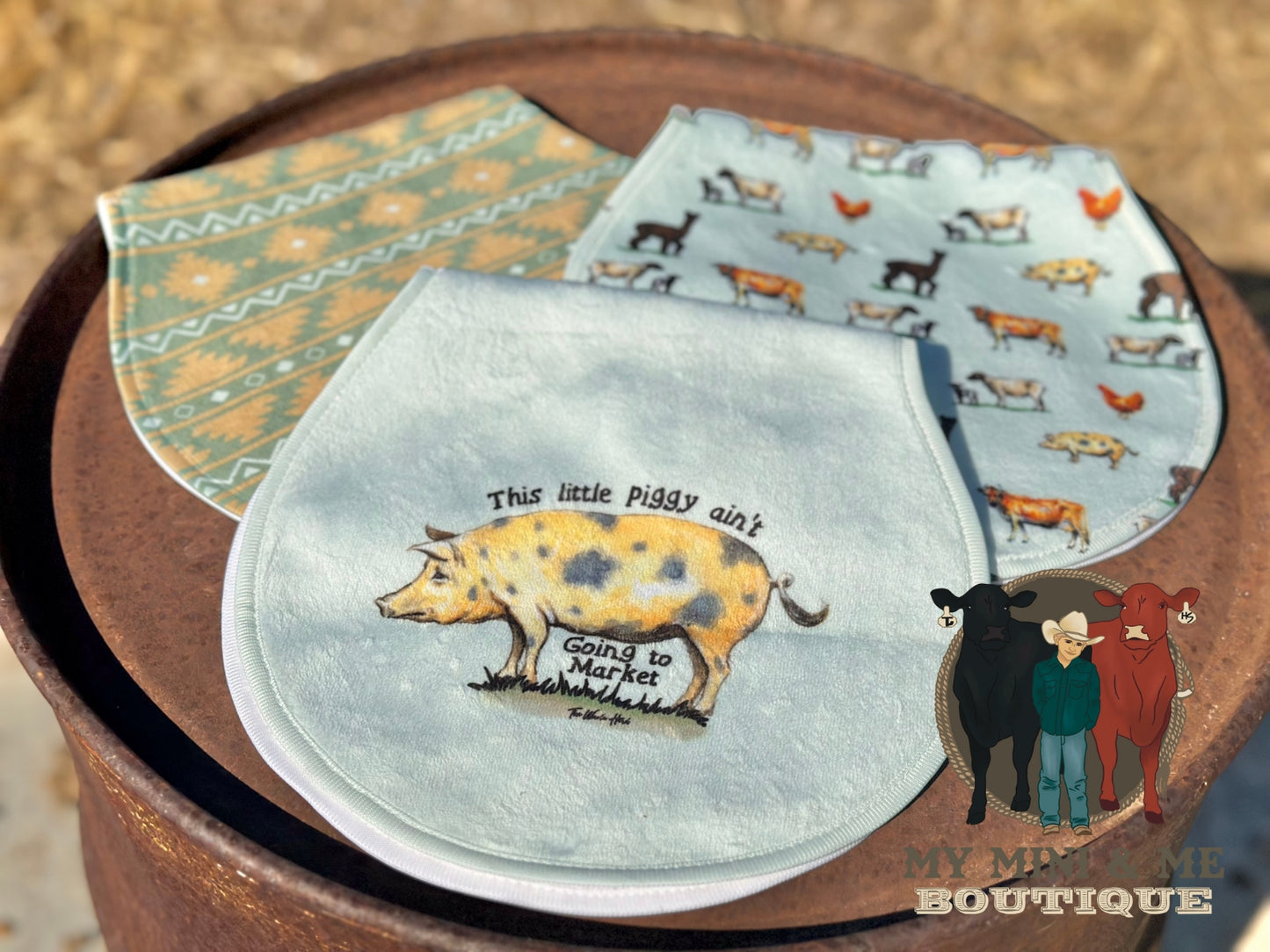 Barnyard Burp Rag Set