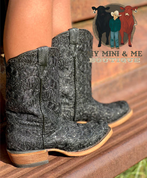 Black Shimmer Cowgirl Boots