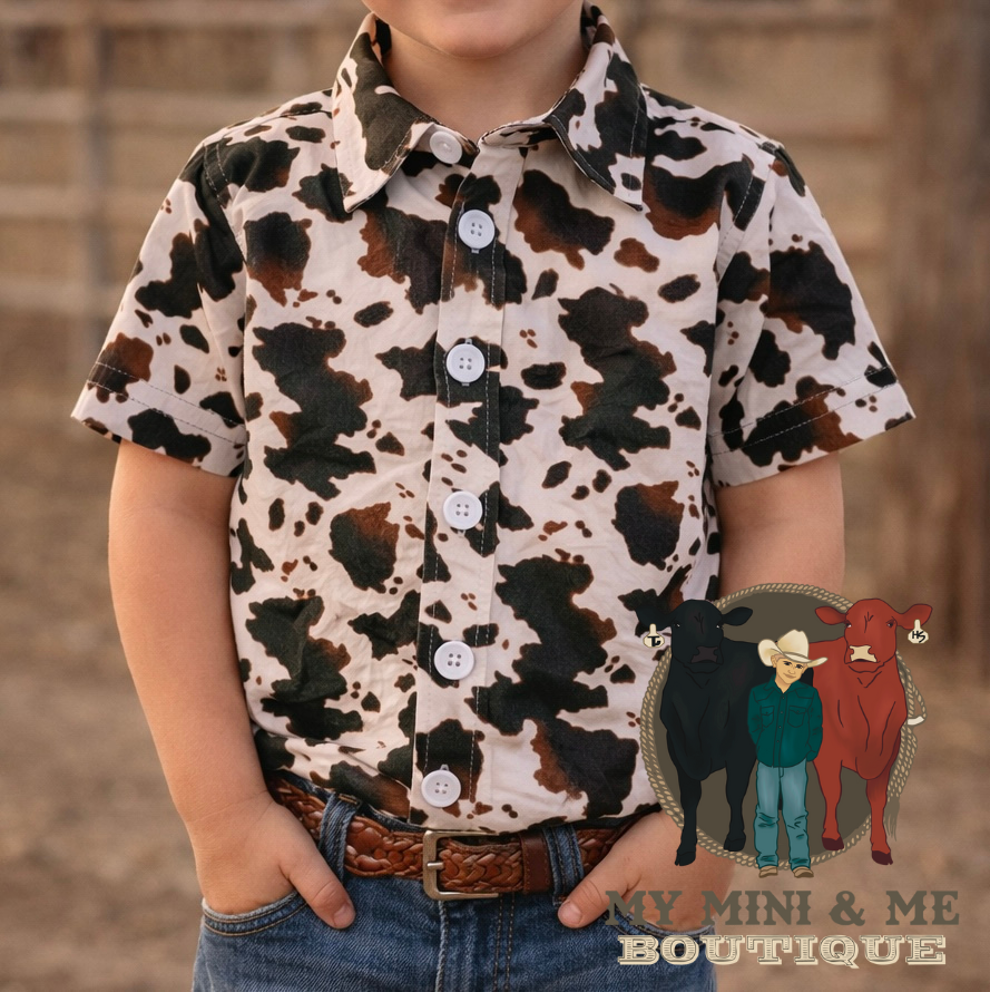 Cow Print Button Up