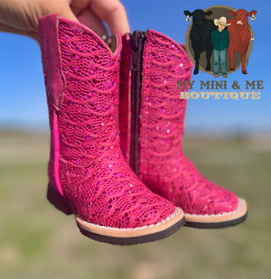 Hot Pink Shimmer Boots