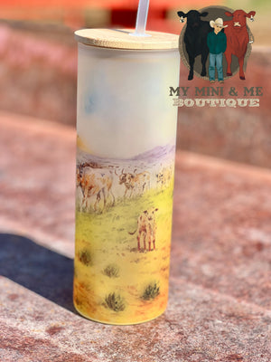 Ranchin' Out West Frosted Glass Tumbler