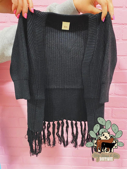 Black Fringe Cardigan