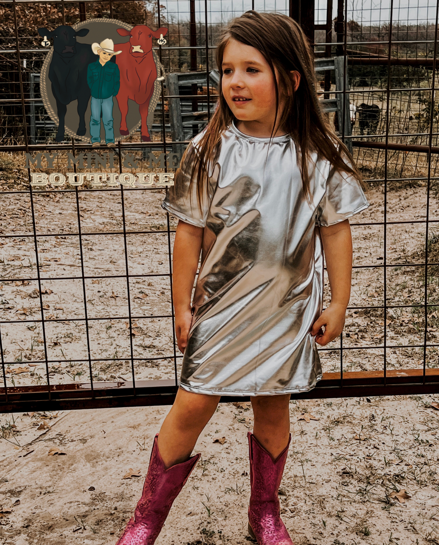 Silver Pleather T-Shirt Dress